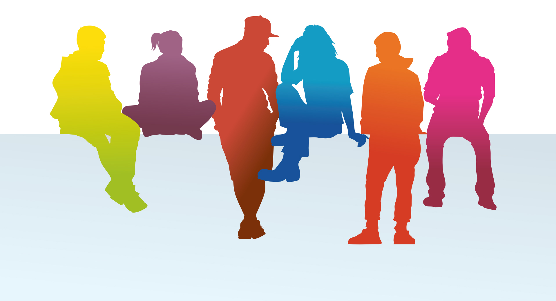 Young people silhouette